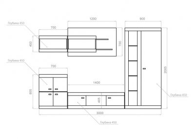 Гостиная Nicca с подсветкой
